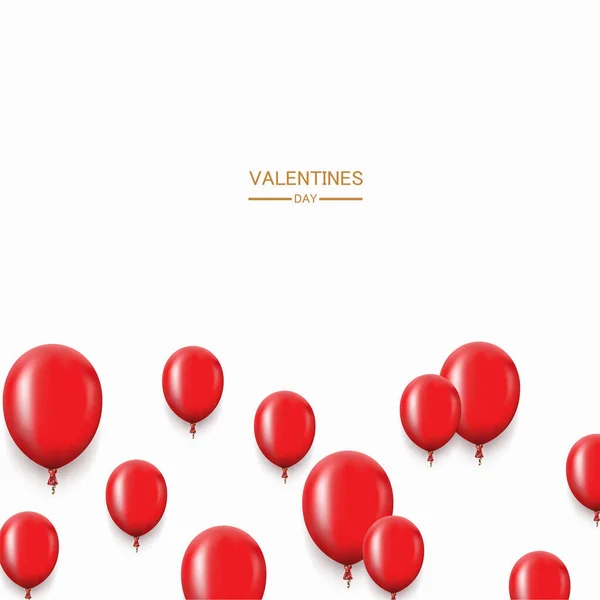 Vettoriale moderno sfondo palloncini rossi per buon compleanno o San Valentino. — Vettoriale Stock