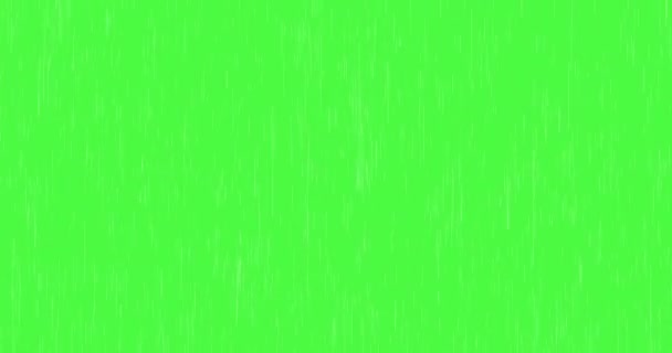 Animación - lluvia de caída moderna sobre fondo verde — Vídeos de Stock