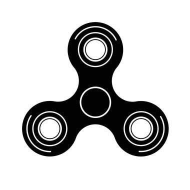 Beyaz arkaplanda vektör modern dönen siyah simge. Logo sembolü.