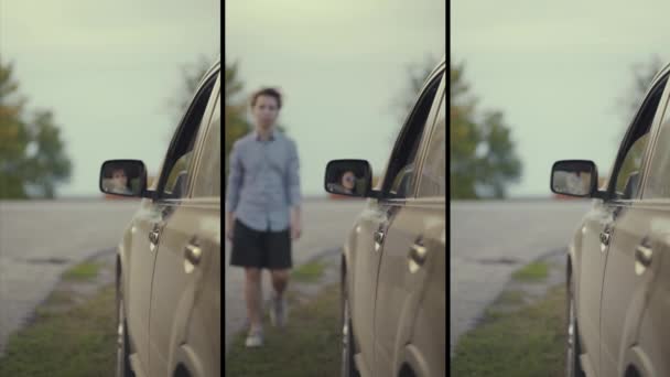Araba Penceresinden Çöp Dökme — Stok video
