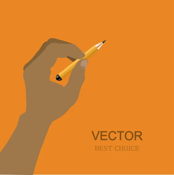 Vetor mão moderna com lápis . —  Vetores de Stock