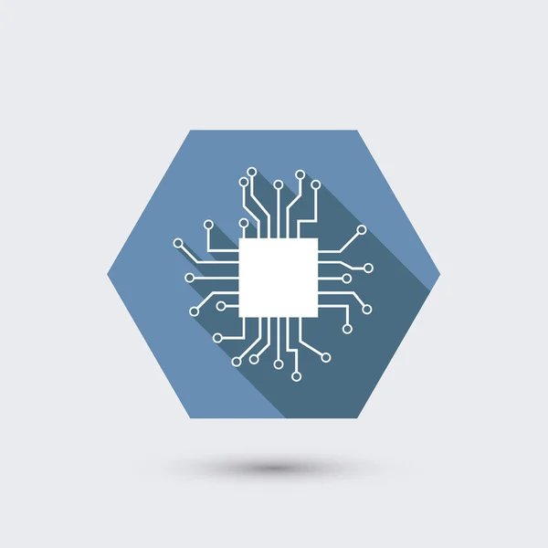 Vetor ícone plano moderno com sombra longa . — Vetor de Stock