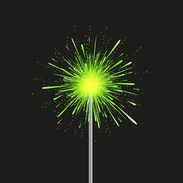 Siyah arka plan üzerine modern fireworks vektör — Stok Vektör