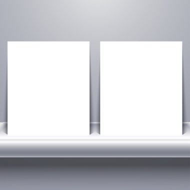 vektör beyaz boş tablet raf.