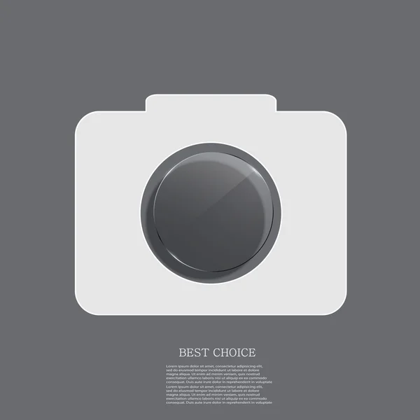 Ícone de câmera moderna vetorial com vidro circular —  Vetores de Stock