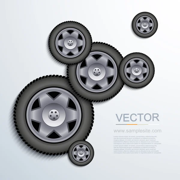 Vector modern wheels background. — Stock Vector