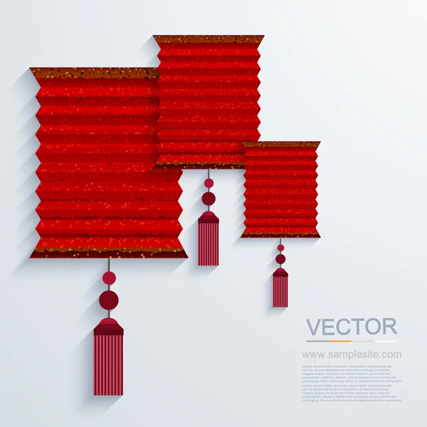 Vector moderno chino papel linterna fondo . — Vector de stock