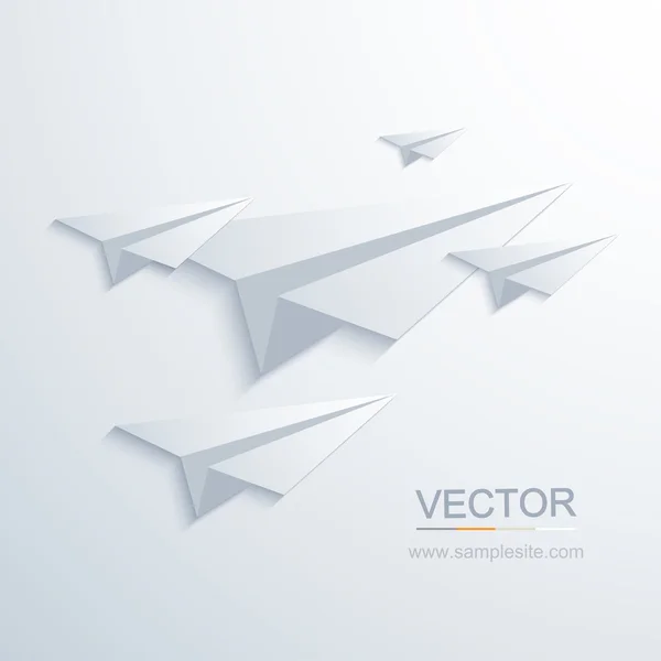 Vector modern origami airplane background. — Stock Vector