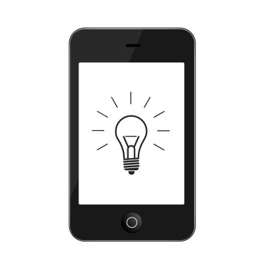 vektör modern smartphone üzerinde beyaz izole