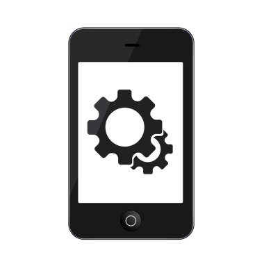 vektör modern smartphone üzerinde beyaz izole