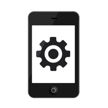 vektör modern smartphone üzerinde beyaz izole