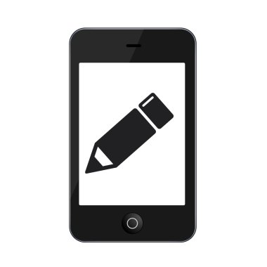 vektör modern smartphone üzerinde beyaz izole