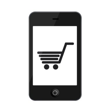 vektör modern smartphone üzerinde beyaz izole