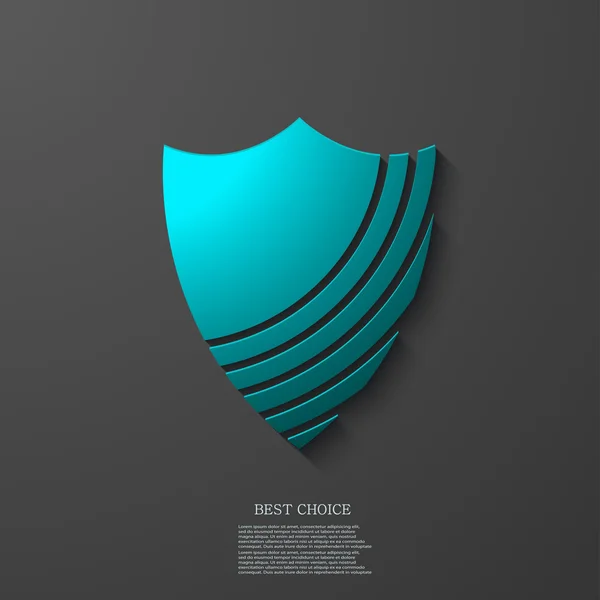 Vector icono escudo moderno sobre fondo gris — Vector de stock