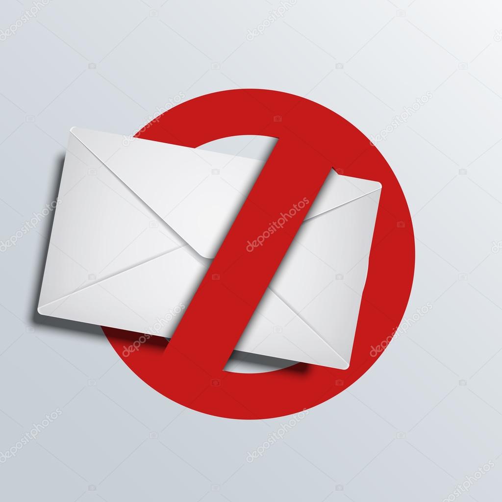 Vector spam icon. Envelope background.