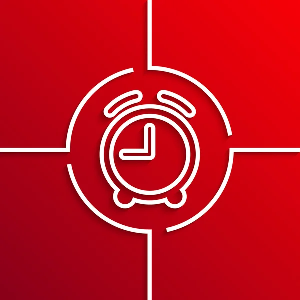 Vector moderno icono círculo blanco sobre fondo rojo — Archivo Imágenes Vectoriales