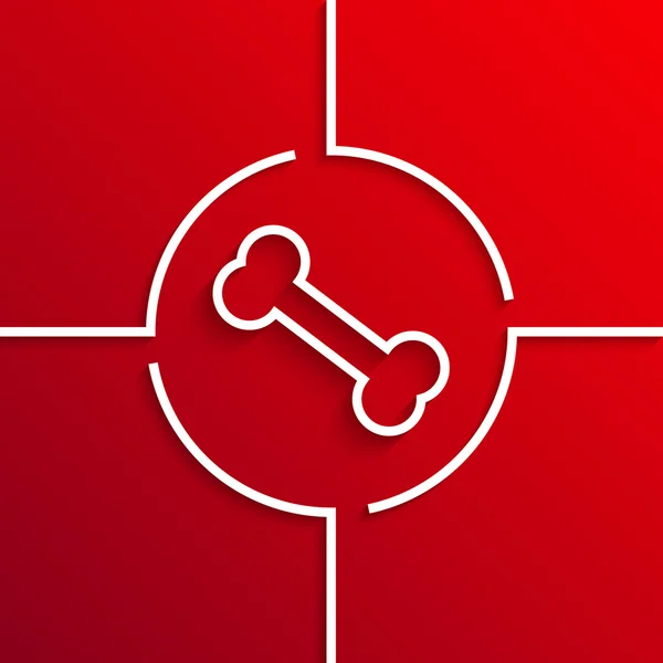 Vector moderno icono círculo blanco sobre fondo rojo — Vector de stock