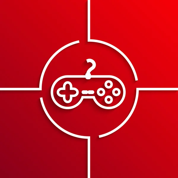 Vecteur moderne icône cercle blanc sur fond rouge — Image vectorielle