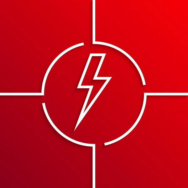 Vektorové ikony moderní bílý kruh na červeném pozadí — Stockový vektor