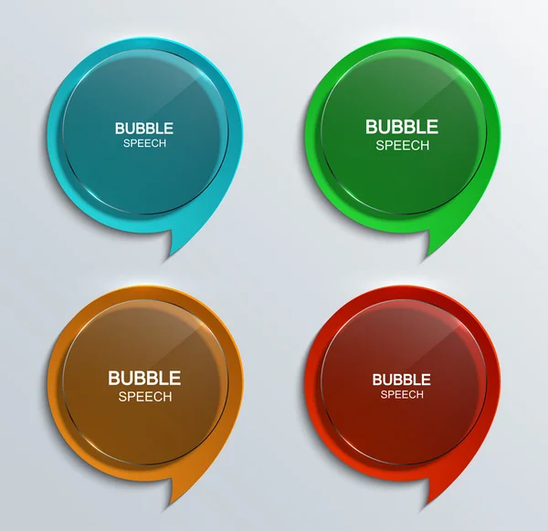 Vector modern glass bubble speech icons set. — Stock Vector