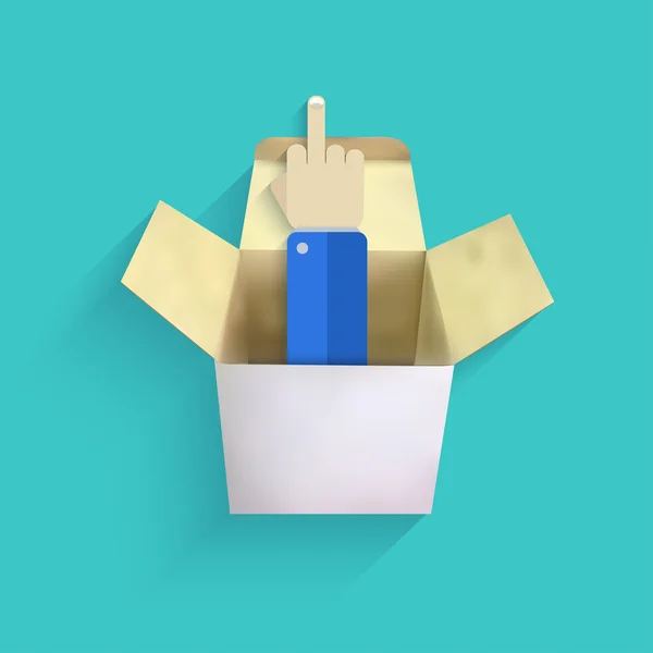 Vecteur doigt moderne avec boîte — Image vectorielle