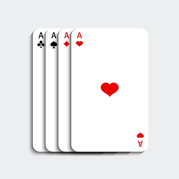 Conjunto de cartas de jogo Vector ace — Vetor de Stock