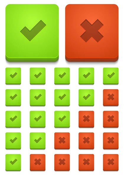 Vector modern yes and no icons set — Stock Vector