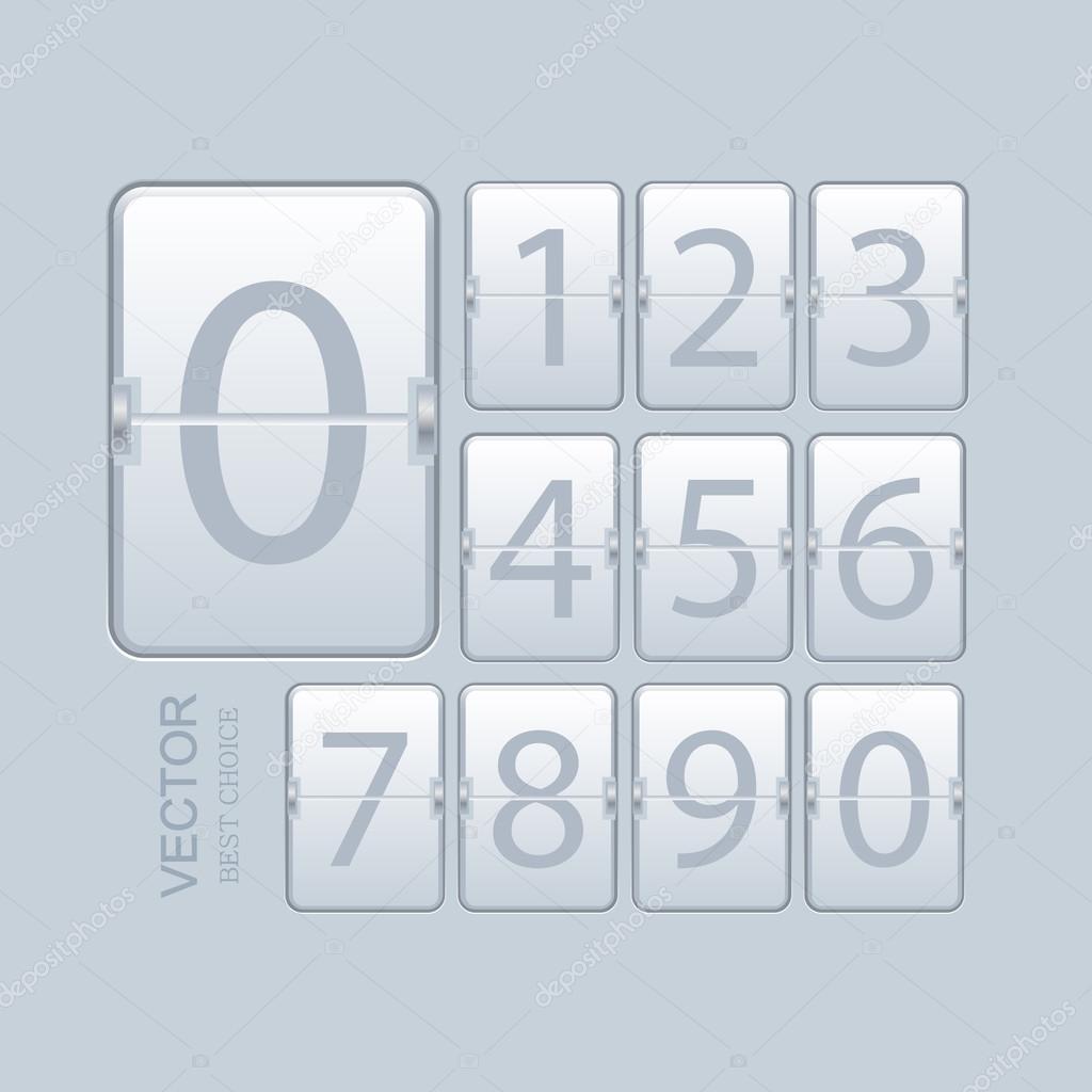 Vector modern numeric scoreboard set