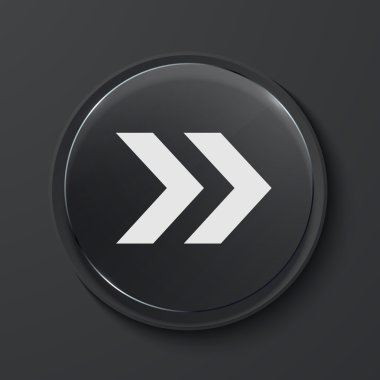 Vektör modern siyah cam daire simgesi.