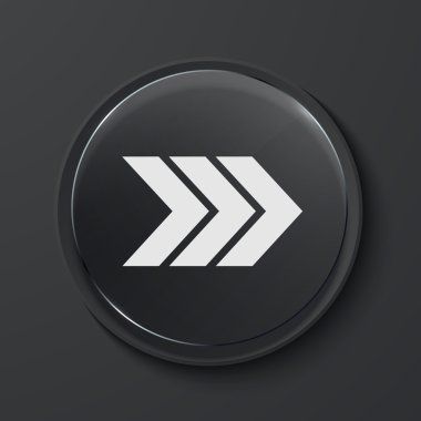 Vektör modern siyah cam daire simgesi.