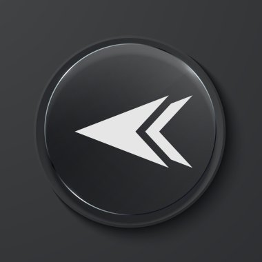 Vektör modern siyah cam daire simgesi.