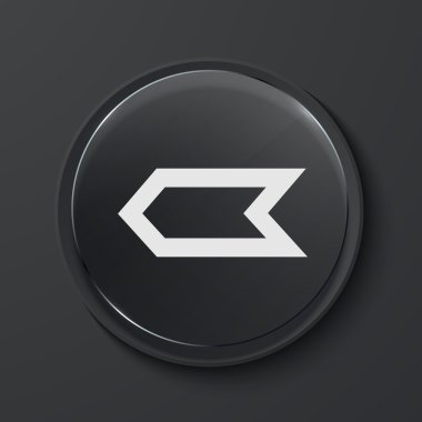 Vektör modern siyah cam daire simgesi.