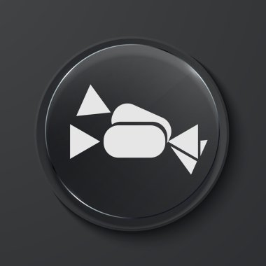 Vektör modern siyah cam daire simgesi.