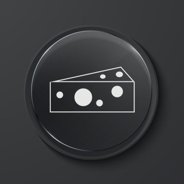 Vektör modern siyah cam daire simgesi.