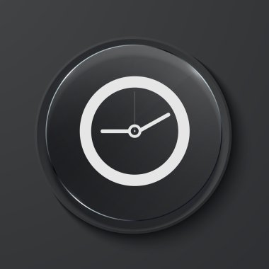Vektör modern siyah cam daire simgesi.