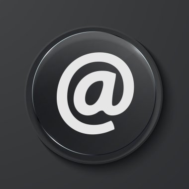 Vektör modern siyah cam daire simgesi.