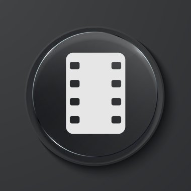 Vektör modern siyah cam daire simgesi.