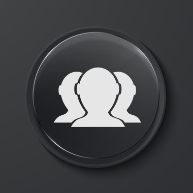 Vektör modern siyah cam daire simgesi.