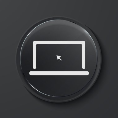 Vektör modern siyah cam daire simgesi.