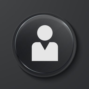 Vektör modern siyah cam daire simgesi.