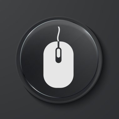 Vektör modern siyah cam daire simgesi.