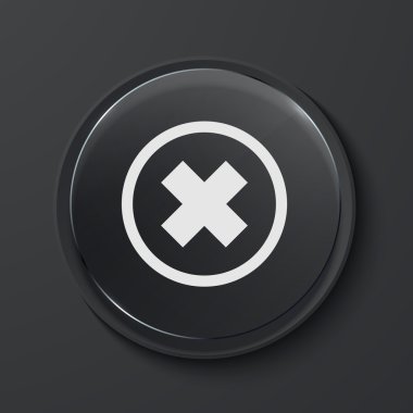 Vektör modern siyah cam daire simgesi.