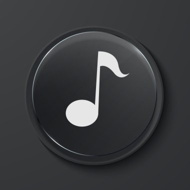 Vektör modern siyah cam daire simgesi.