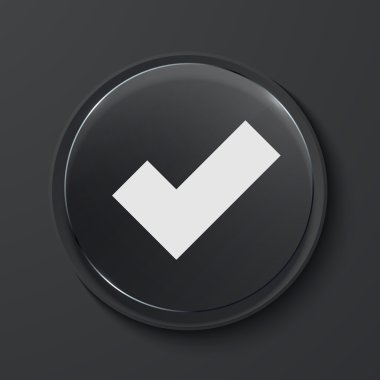 Vektör modern siyah cam daire simgesi.