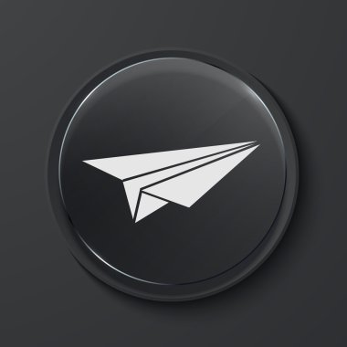 Vektör modern siyah cam daire simgesi.