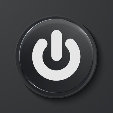 Vektör modern siyah cam daire simgesi.