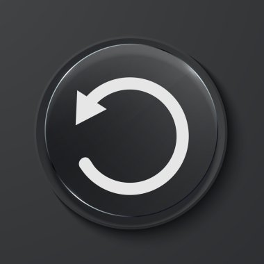 Vektör modern siyah cam daire simgesi.