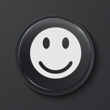 Vektör modern siyah cam daire simgesi.