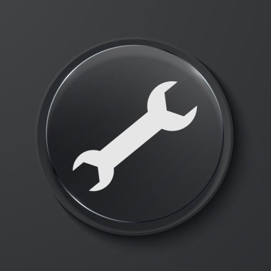 Vektör modern siyah cam daire simgesi.