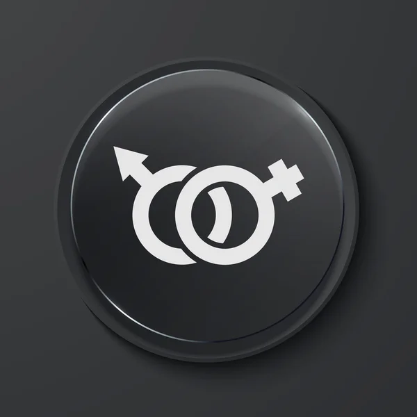 Vecteur moderne icône cercle en verre noir . — Image vectorielle